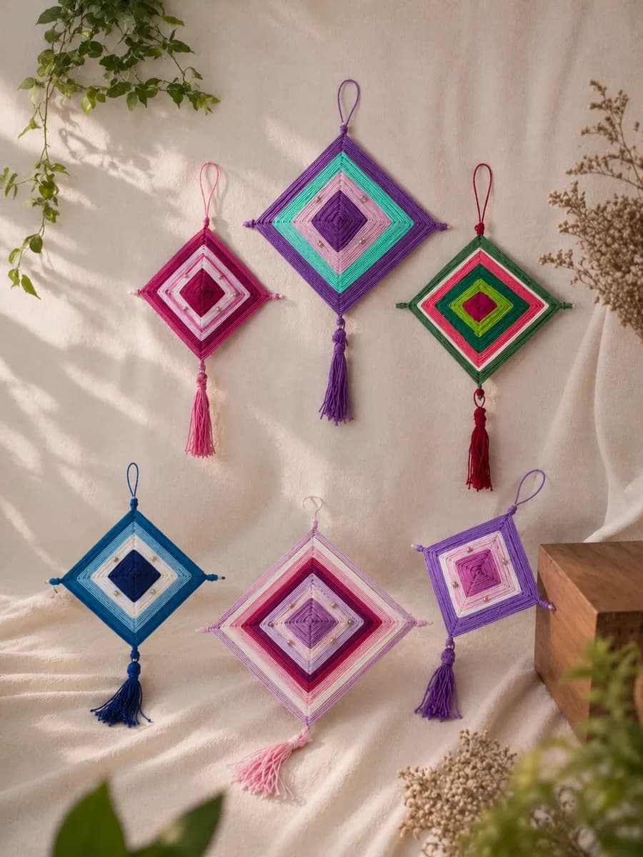 Atrapasueños artesanal tejido a mano con plumas y cuentas.